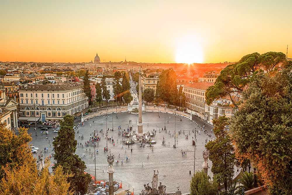 rím pamiatky piazza del popolo