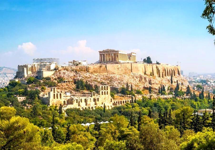 Atény Akropolis kam do grécka
