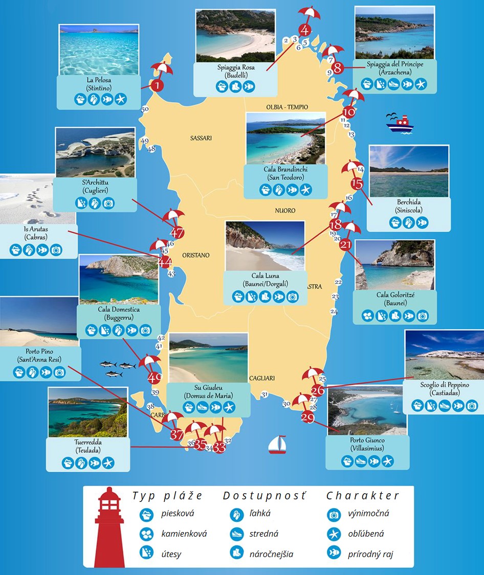 najkrajsie plaze sardinia, velky prehlad a mapa plazi, sardinia najkrajšie pláže Sardínie, veľký prehľad a mapa pláží, dovolenka Sardínia